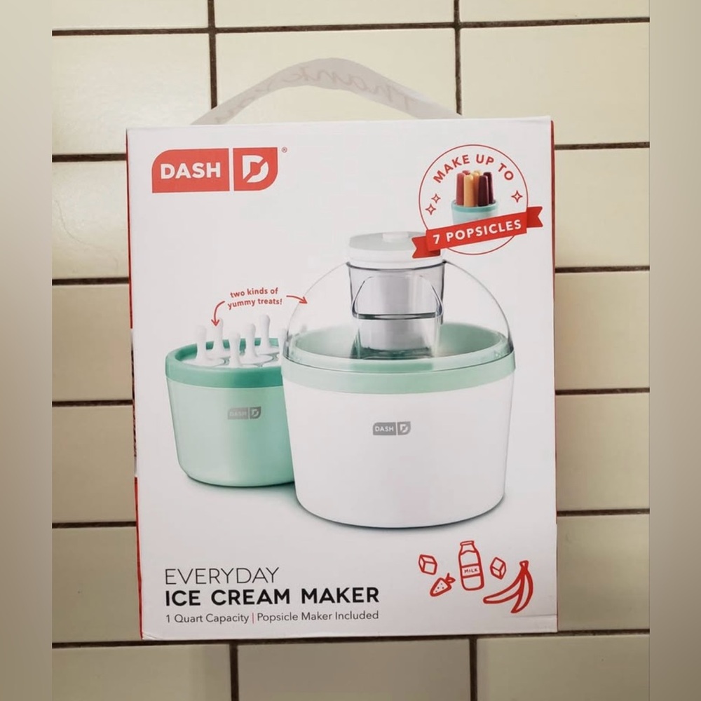 New Dash Ice Cream & Popsicle Maker Mint & White